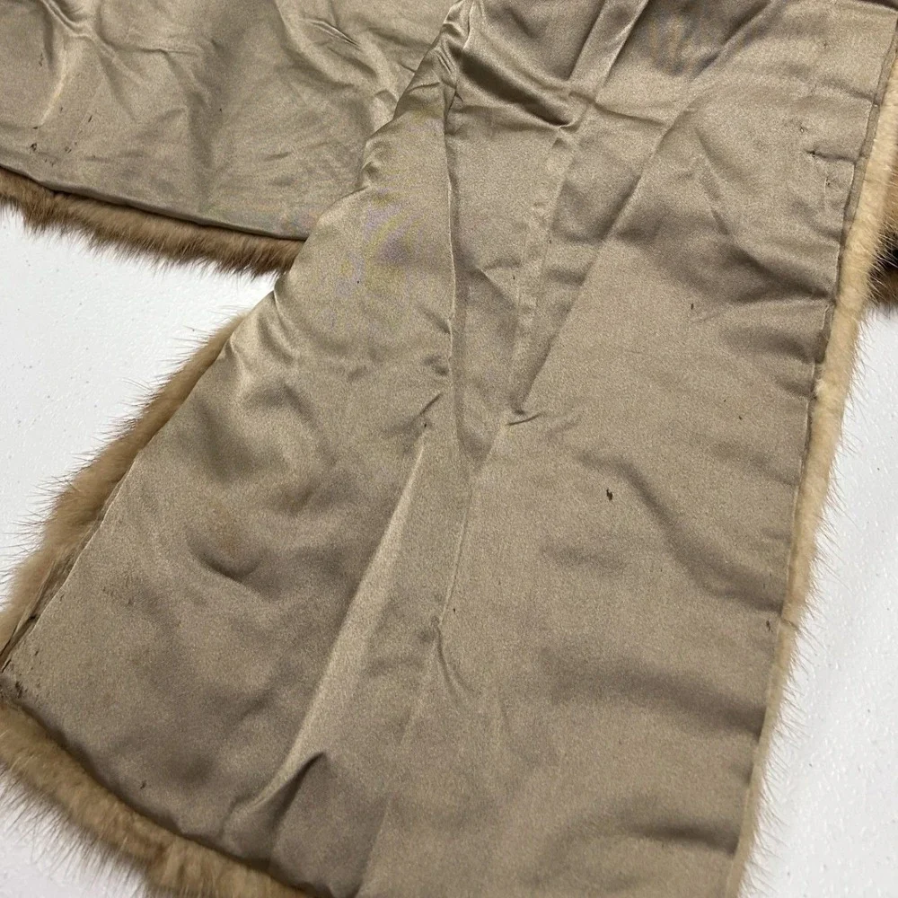 Unbranded Fur Stole Wrap Womens OS Brown Vintage Mink Style Shawl Collar D1